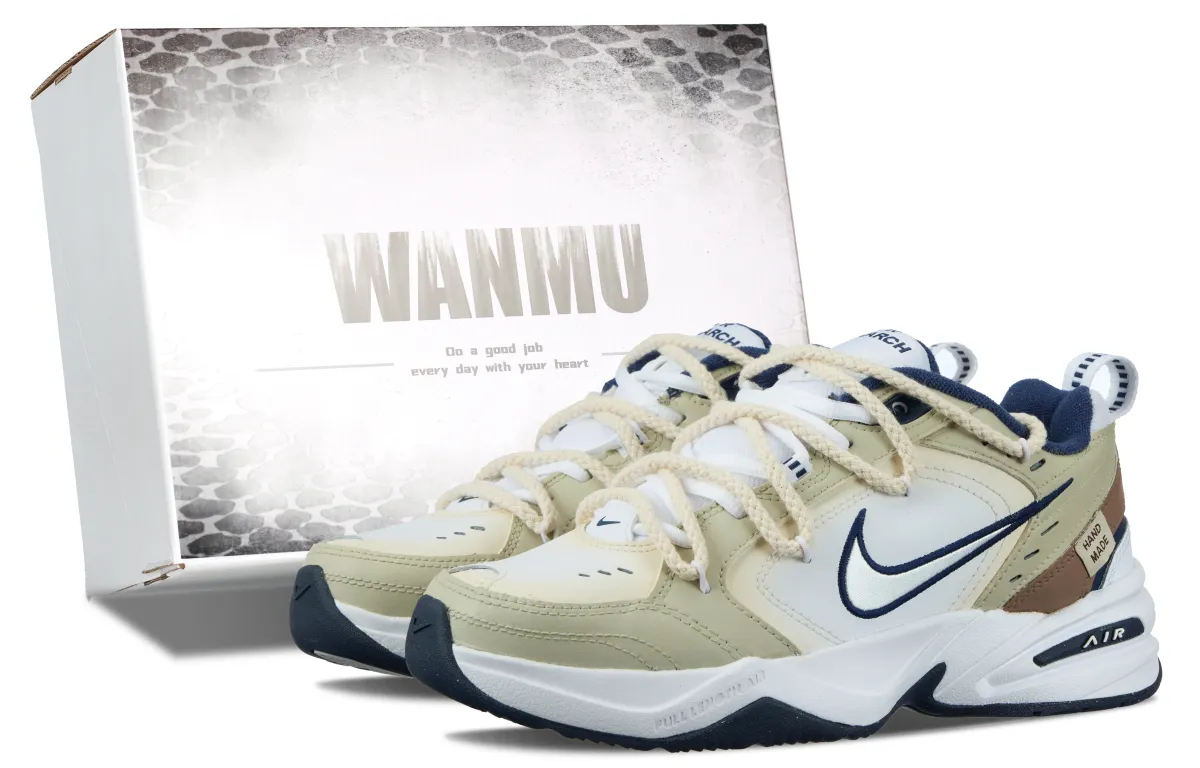 Nike Air Monarch 4 Slip Resistant, Abrasion Resistant, Height Increasing Low top Chunky Sneakers Unisex Brown
