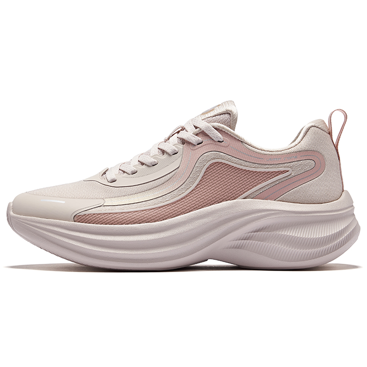 Erke Cushioning Height Increasing Low top Casual Running Shoes Women’s Painted Gray Clay Pink