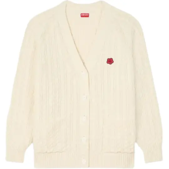 Kenzo V-neck flower-embroidered cardigan