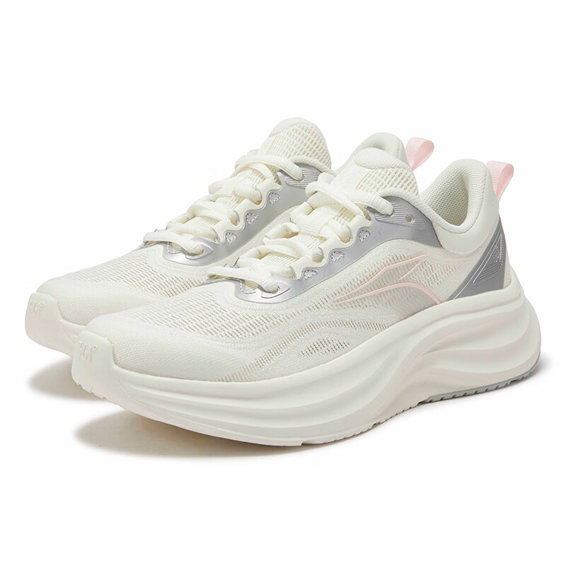 361° Breathable And Slip Resistant Breathable And Slip Resistant Low top Casual Running Shoes Women’s White Silver