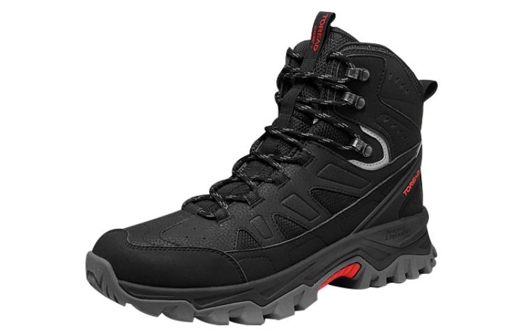 TOREAD Cushioning, Wear Resistant High top Outdoor Shoes Men’s Black Red