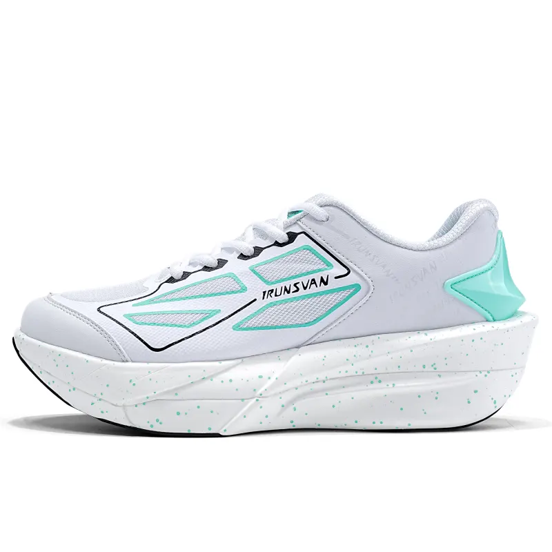 IRunner IRUNSVAN Feihong 1.0 full-length propulsion nylon plate, marathon racing, track and field physical examination professional training, 100 meters and 100 meters, double layer super critical, arch protection, stable support, low-top running shoes, same style for men and women, celadon green