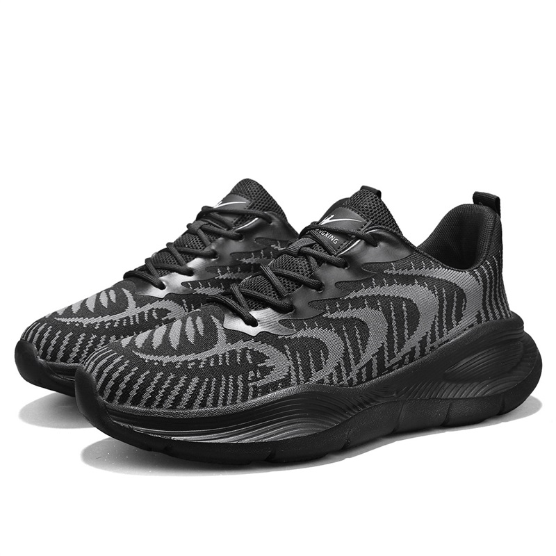 Binary Cushioning Rebound Lightweight Breathable Slip Resistant Low top Running Shoes Men’s Black