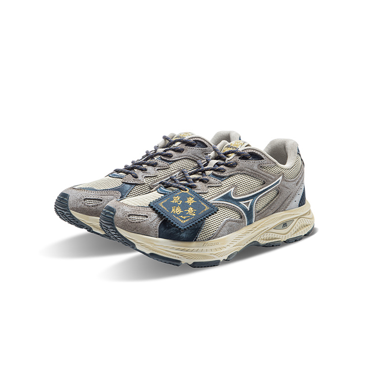 Mizuno Racer S Abrasion Resistant Low top Running Shoes Unisex Gray Blue CNY Box, Distressed