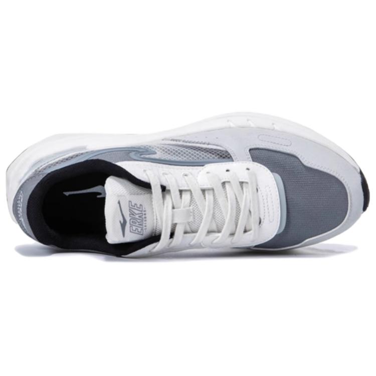 Erke Abrasion Resistant Slip Resistant Low top Running Shoes Men’s White Gray
