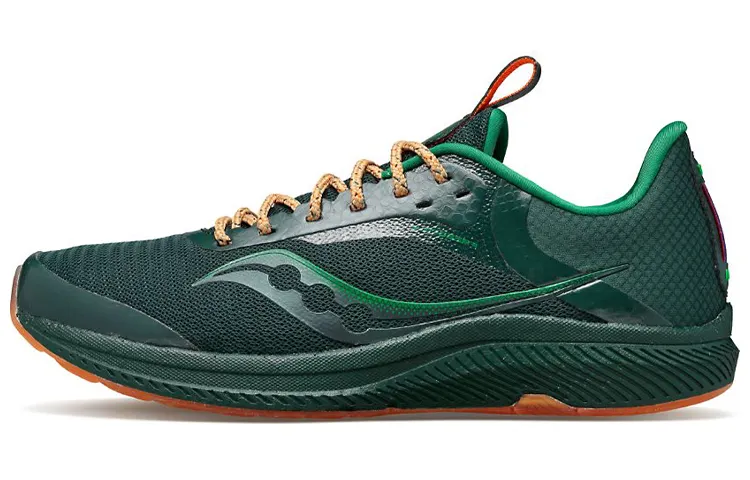 Saucony Freedom 5 Fabric Cushioning Slip Resistant Abrasion Resistant Low top Running Shoes Men's Dark Green