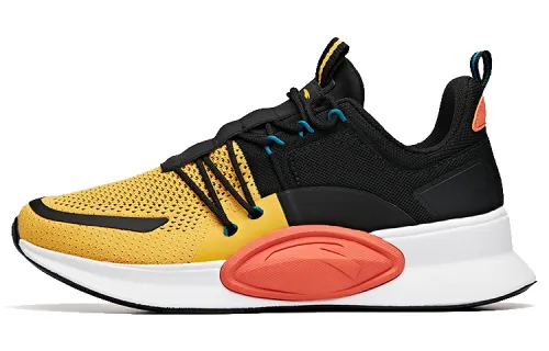 Anta Cushioning Slip Resistant Abrasion Resistant Low top Running Shoes Men's Yellow Black White