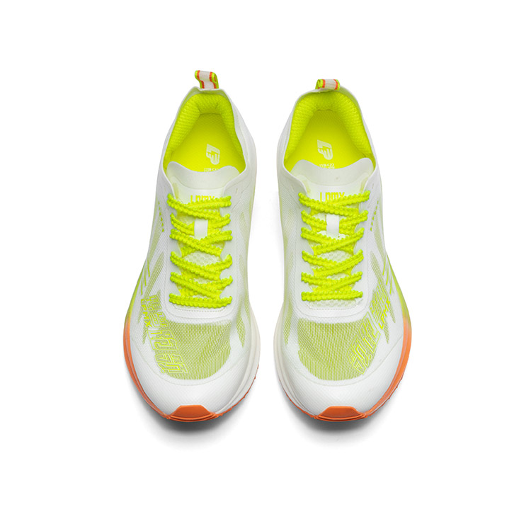 LPMX Cushioning Breathable Lightweight Low top Marathon Racing Running Shoes Unisex Neon Orange Yellow