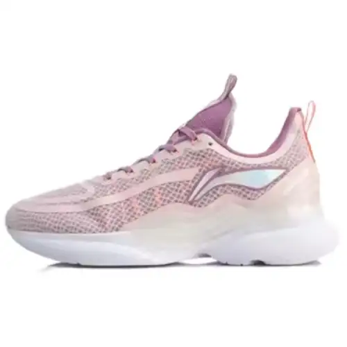 Li Ning Comfortable Cushioning, Wear Resistant Low top Marathon Running Shoes Women's Pink Purple