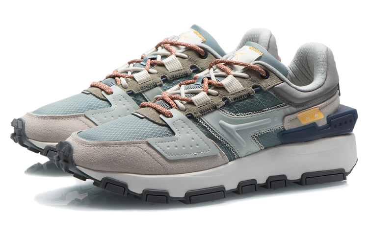 Li Ning Cloud Sword Reflective Slip Resistant Abrasion Resistant Low top Running Shoes Men’s Lead Gray Green