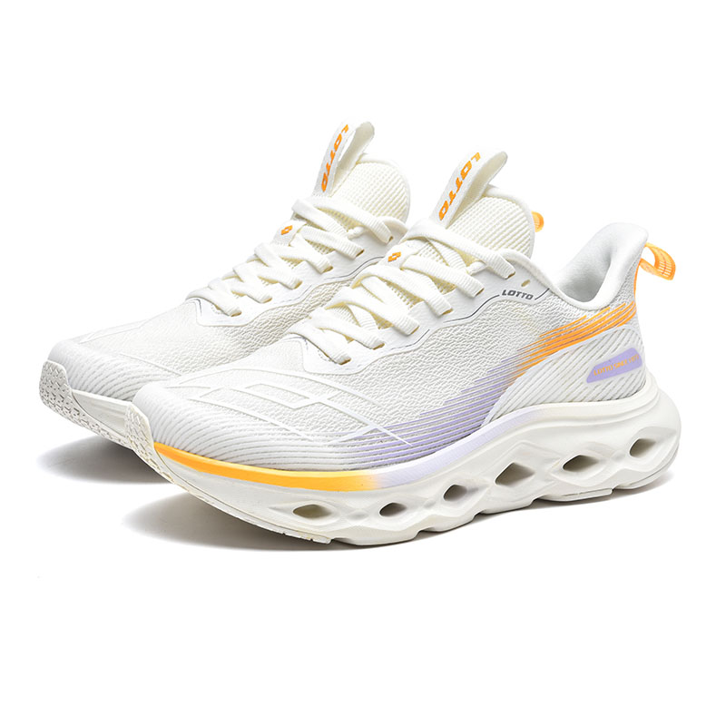 LOTTO Slip Resistant, Abrasion Resistant, Rebound Low top Running Shoes Women’s Ivory White/Orange
