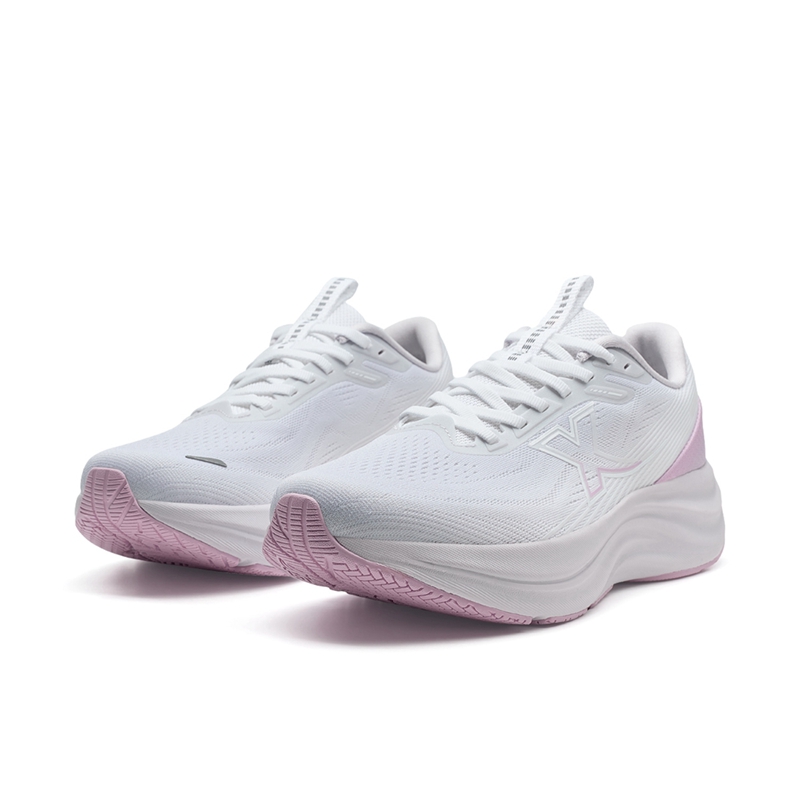 XTEP Cushioning Rebound Abrasion Resistant Lightweight Breathable Low top Training Running Shoes Women’s White Purple