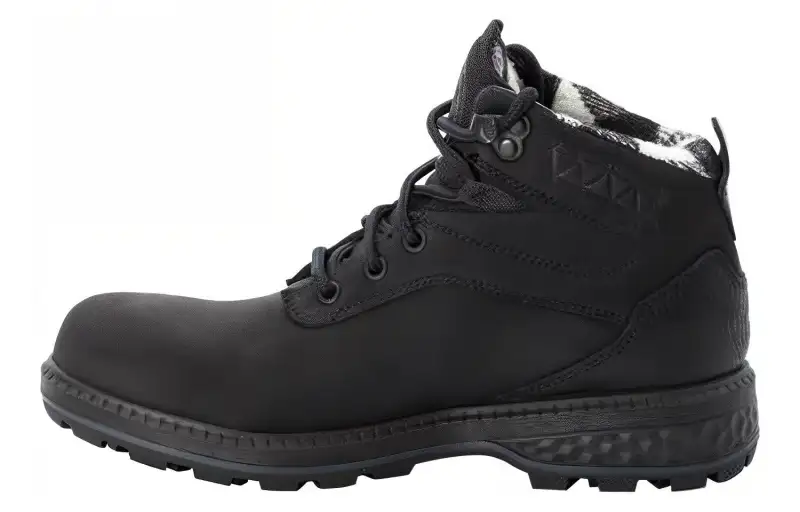 Jack Wolfskin Leather Slip Resistant Abrasion Resistant High top Outdoor Shoes Women's Black