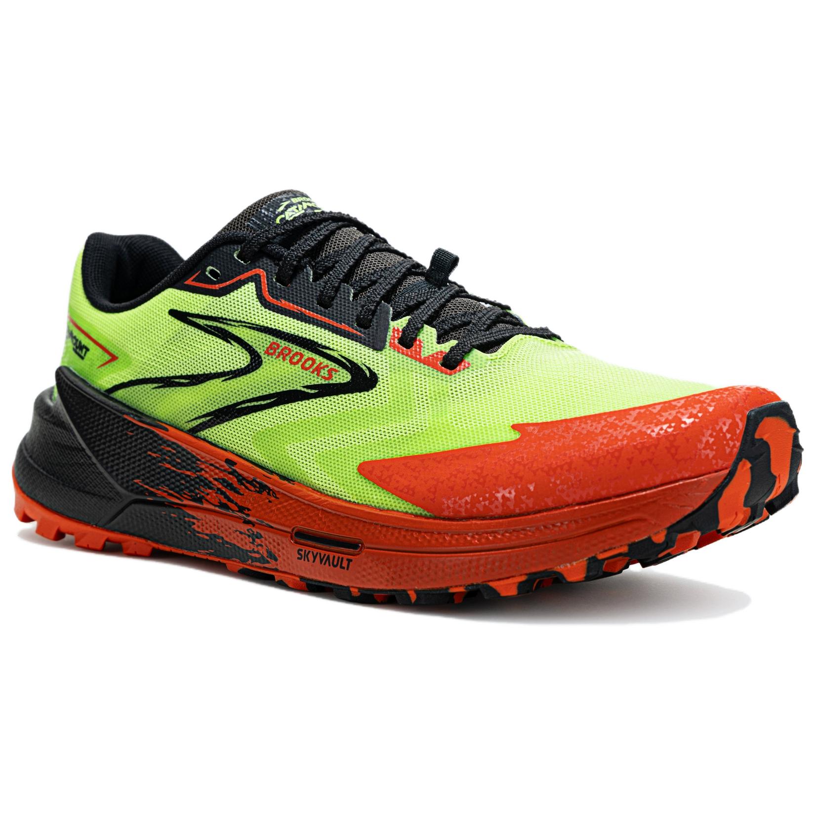 Brooks Catamount 3 Slip Resistant Abrasion Resistant Low top Trail Running Shoes Men’s Green Orange