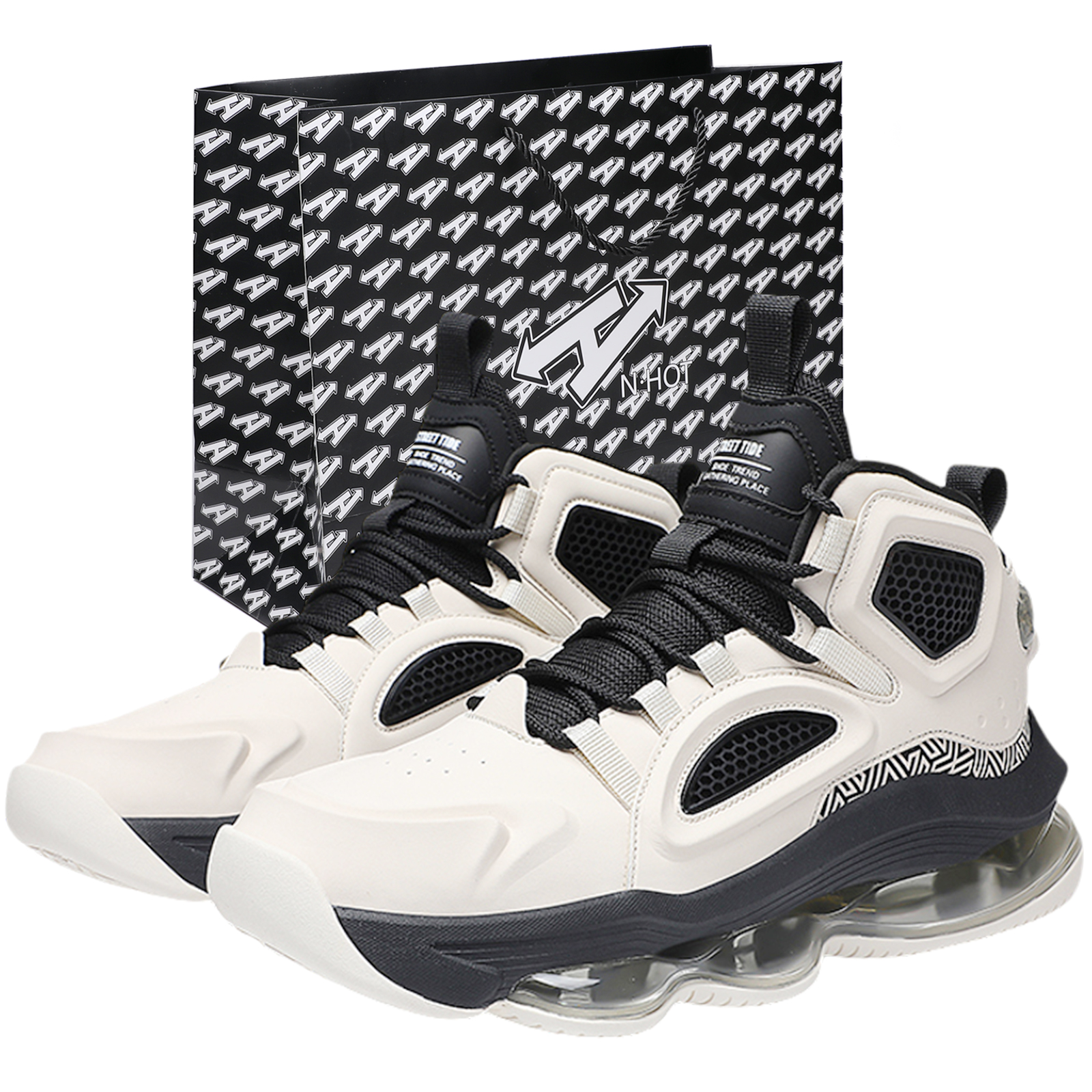 N·HOT Impact Resistant Height Increasing High top Air Cushion Casual Running Shoes Men’s