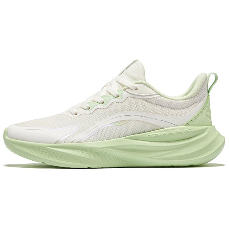 Erke Wander Cushioning Slip Resistant Abrasion Resistant Low top Casual Running Shoes Women’s White Green