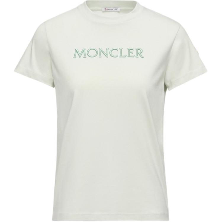 Женская футболка Moncler Embroidered Logo (белая)