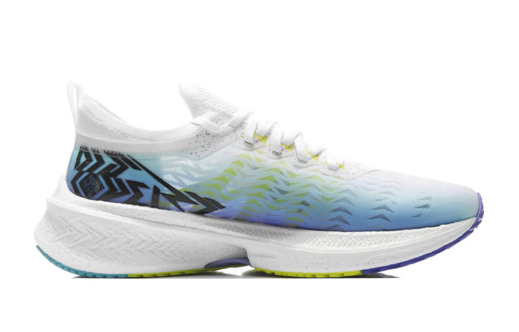 Li Ning Feidian Discovery Running Shoes Men’s Low Top White/Neon Blue Purple/Green