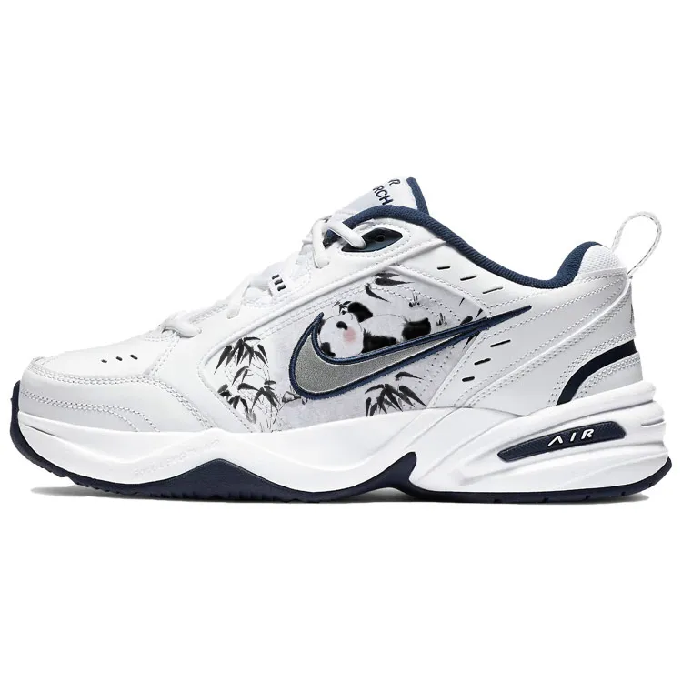 Nike Air Monarch 4 Cushioning Slip Resistant Low top Chunky Sneakers Unisex White Blue