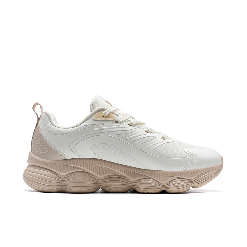 XTEP Synthetic Leather Cushioning Slip Resistant Low top Casual Running Shoes Women’s White Pink