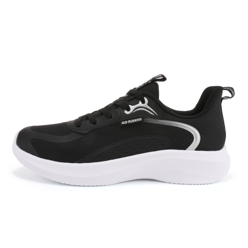 QIAODAN Cushioning Slip Resistant Abrasion Resistant Low top Casual Running Shoes Women’s Black White