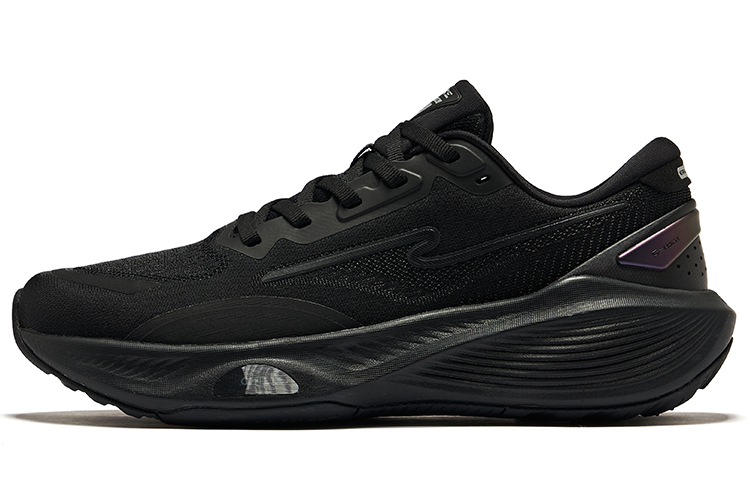 Erke Textile, Synthetic Leather Low top Running Shoes Women’s Jet Black