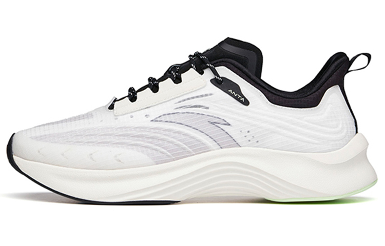 Anta Edge Fabric Cushioning Slip Resistant Abrasion Resistant Coverage Low top Running Shoes Men’s White Gray Black