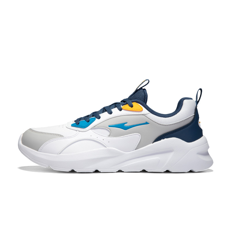 Erke Synthetic Leather, Textile Cushioning, Wear Resistant Low top Casual Running Shoes Men’s Mist Gray