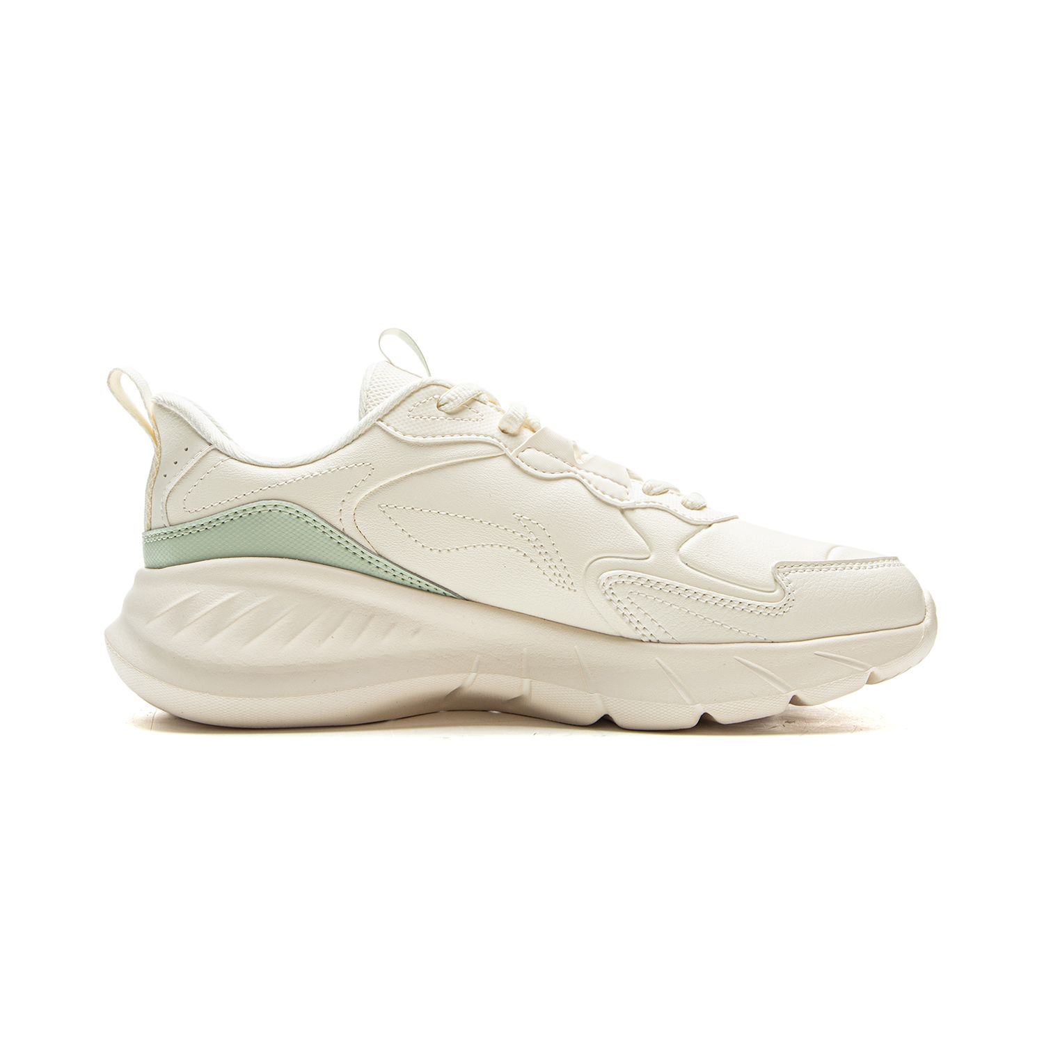 Li Ning Light Lanying Cushioning Abrasion Resistant Breathable Lightweight Low top Casual Running Shoes Women’s Ecru