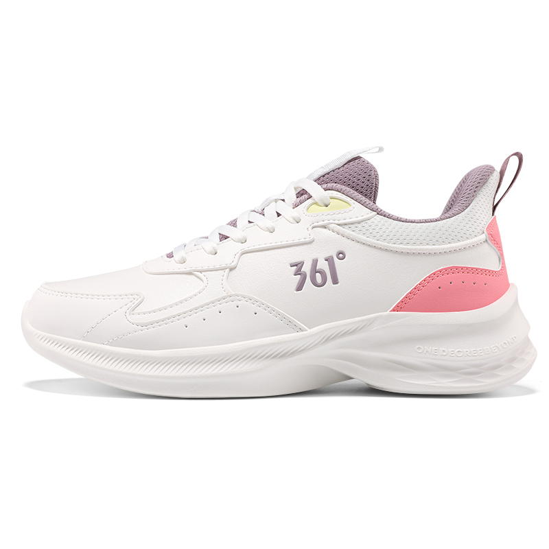361° Slip Resistant Abrasion Resistant Low top Casual Running Shoes Women’s White Purple Pink