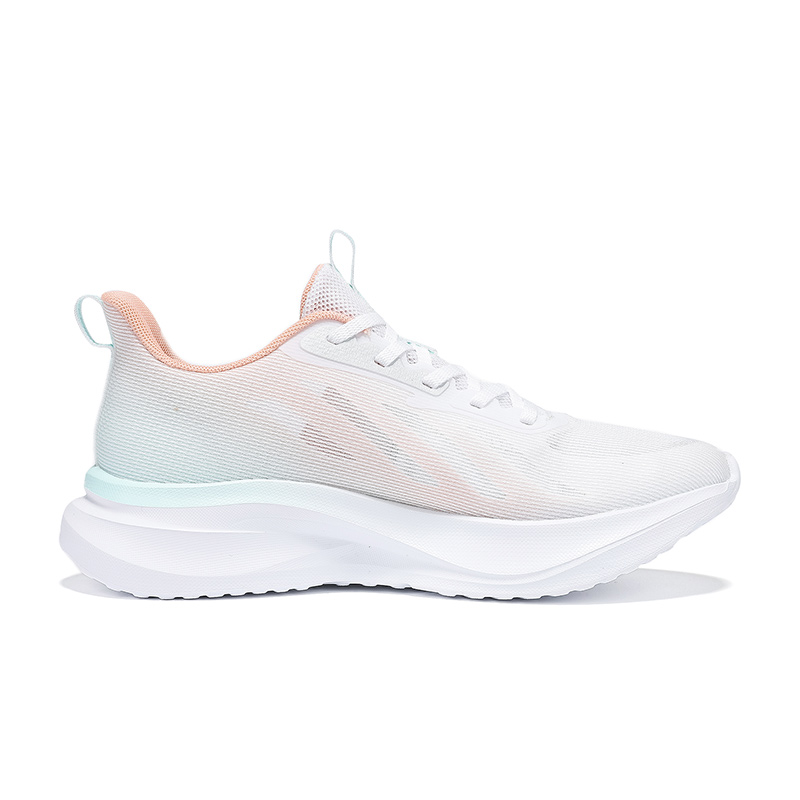 QIAODAN Synthetic Leather, Textile Cushioning Abrasion Resistant Breathable Low top Casual Running Shoes Women’s