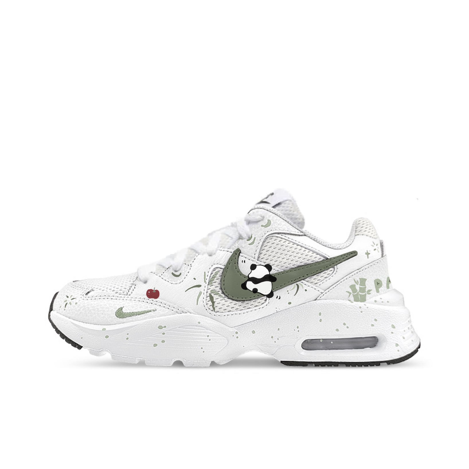 Nike Air Max Fusion Slip Resistant Abrasion Resistant Low top Running Shoes Women’s White Green