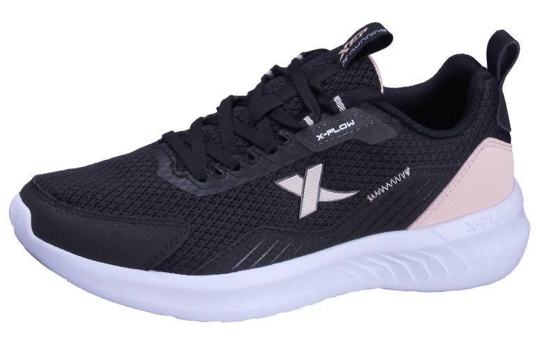 XTEP Fabric Slip Resistant, Abrasion Resistant, Breathable Low top Running Shoes Women’s Black Pink
