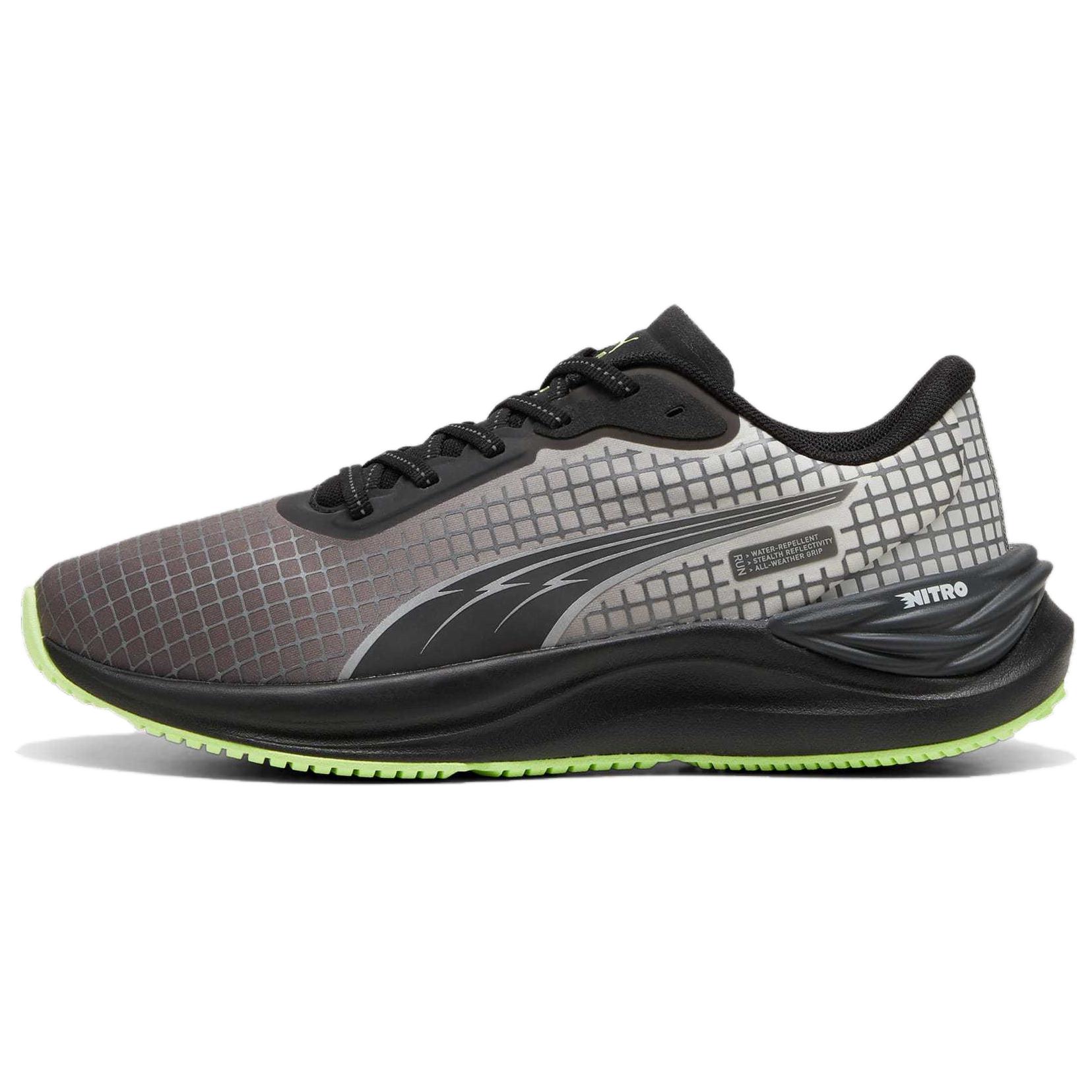 PUMA Electrify Nitro 3 Slip Resistant Abrasion Resistant Low top Running Shoes Women's Gray Black