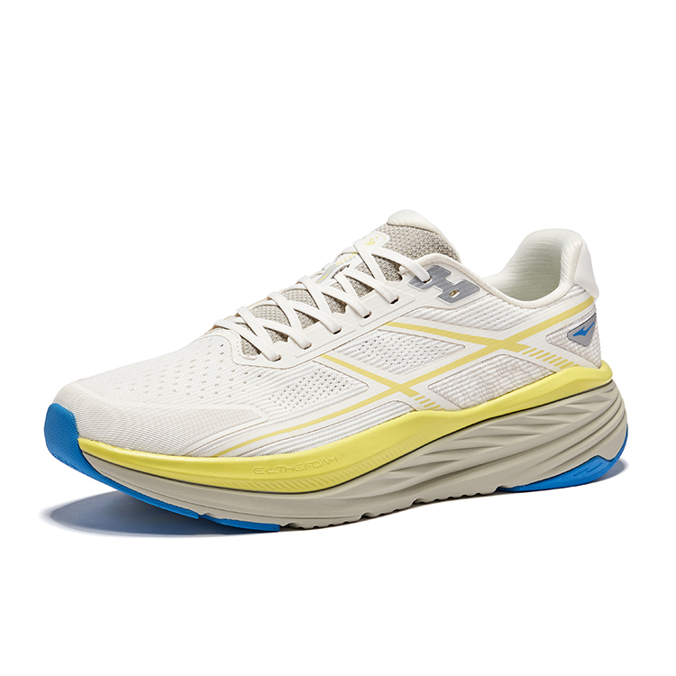 Erke Cushioning Slip Resistant Breathable Low top Casual Running Shoes Men’s Microcrystal White Corn Yellow