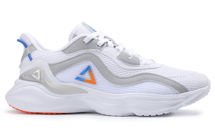 PEAK Sports Cushioning Breathable Lightweight Abrasion Resistant Slip Resistant Low top Running Shoes Men’s White