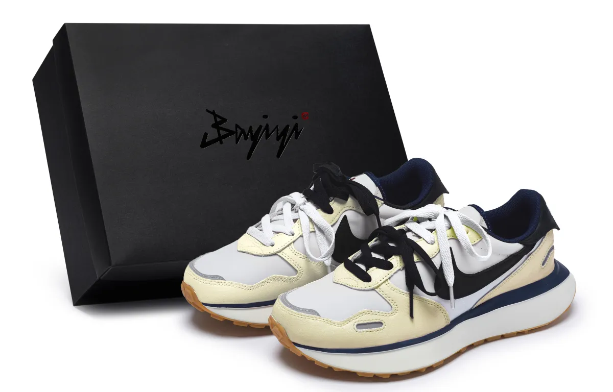 Nike Phoenix Waffle Low top Running Shoes Women's Yellow White Black