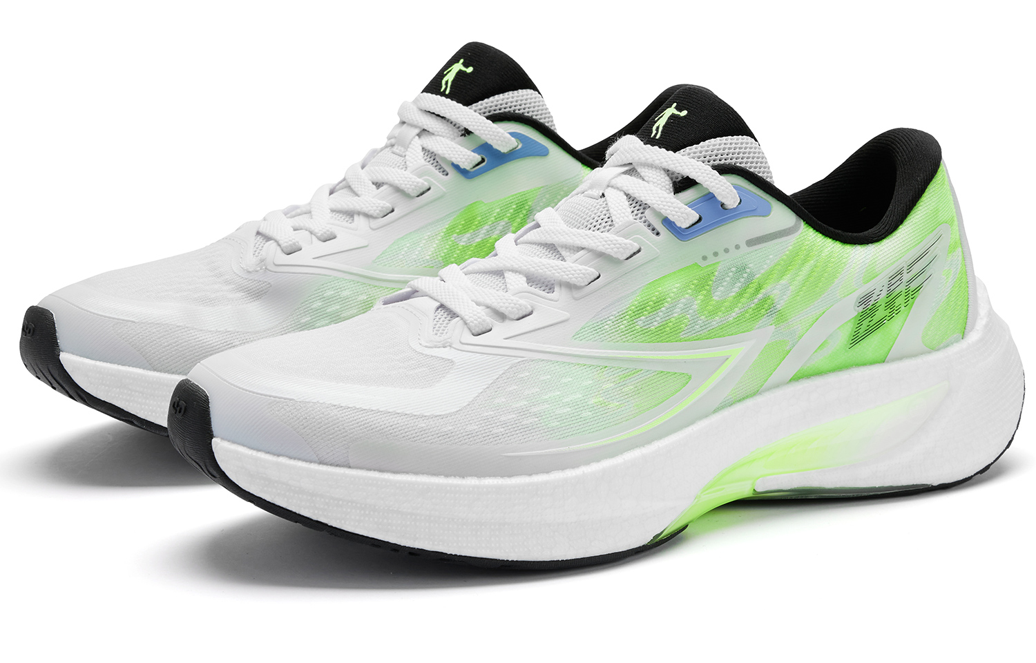 QIAODAN Flying Shadow 4.0 Racing Abrasion Resistant Breathable Low top Running Shoes Men’s White Green