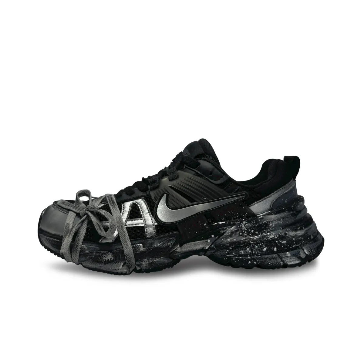 Nike V2K Run Low top Running Shoes Men's Black Silver