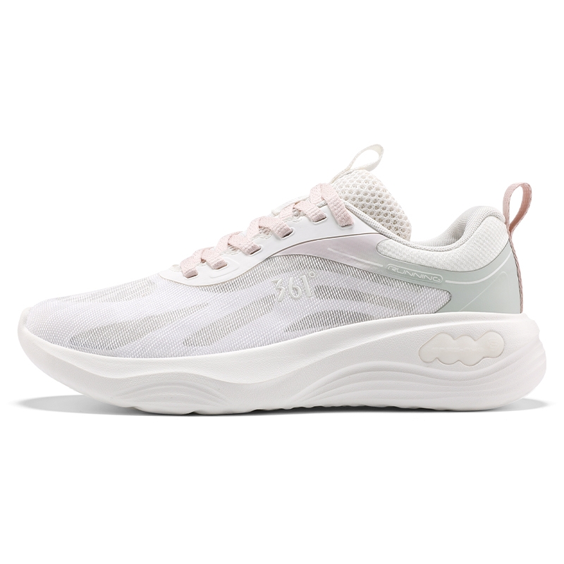 361° Feather PU, Mesh Slip Resistant And Breathable Low top Casual Running Shoes Women’s White Pink