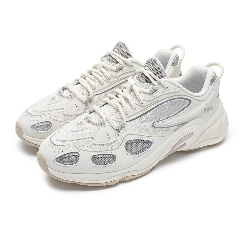 FILA Low top Running Shoes Women’s Milk White With Silver Stitching