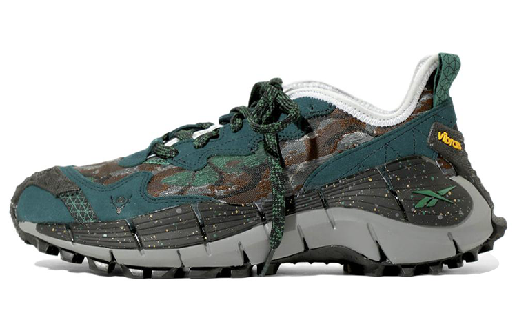 South2 West8 x Reebok Zig Kinetica 2 Edge comfortable low-cut casual running shoes for men and women, green brown