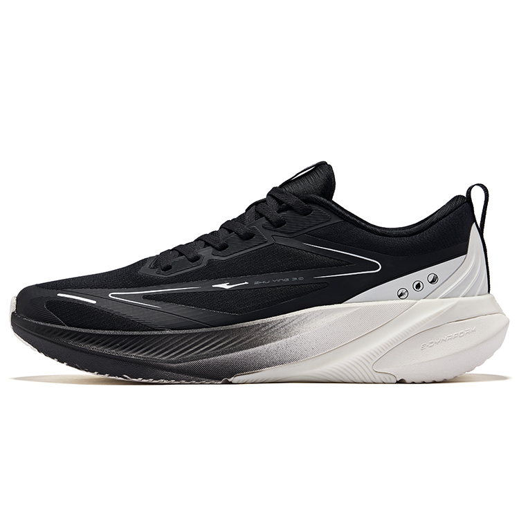Erke Cushioning Rebound Low top City Commuting Running Shoes Men’s Jet Black Microcrystal White