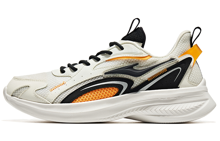 Erke Slip Resistant, Abrasion Resistant, Lightweight Low top Running Shoes Men’s White Black Regular