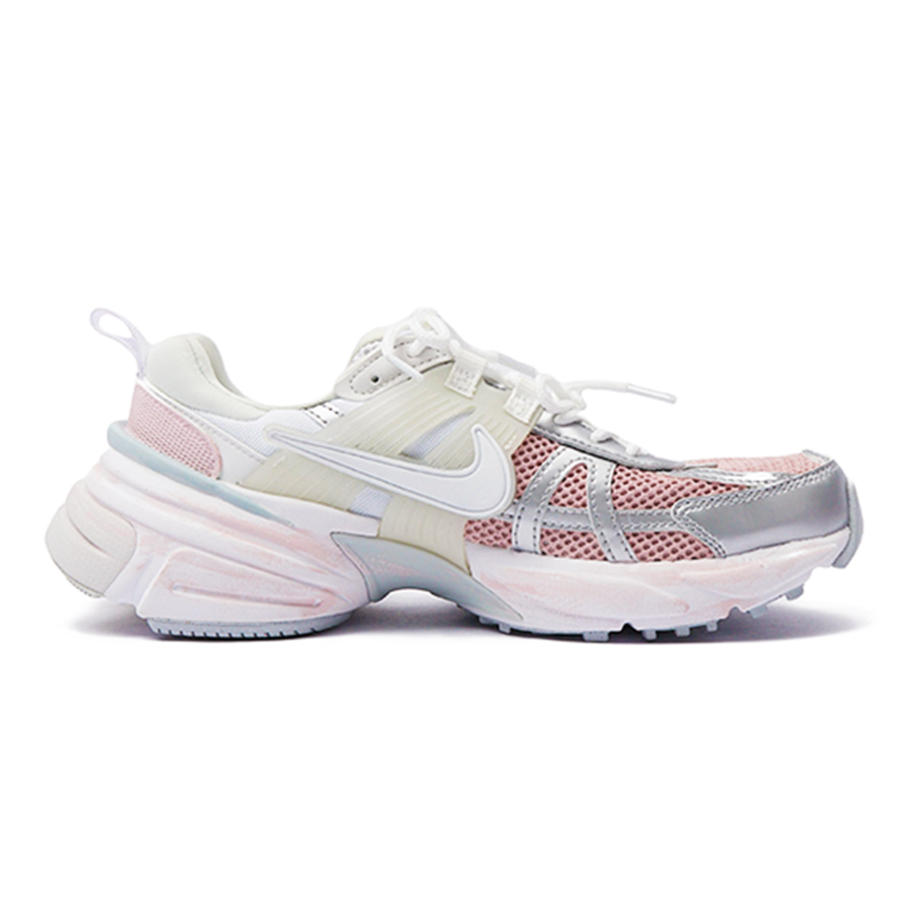 Nike V2K Run Abrasion Resistant Breathable Low top Running Shoes Women’s Pink White Silver