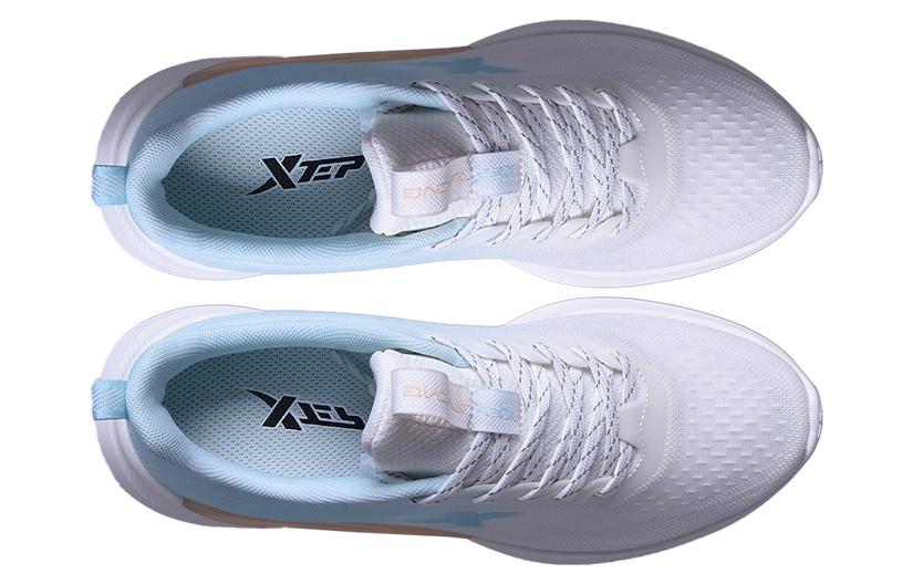 XTEP Cloud DC Slip Resistant, Abrasion Resistant, Breathable Low Top Running Shoes Women’s White Blue Orange