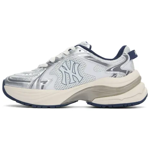 MLB Curve Runner 25SS fashionable and versatile trendy sports and casual street shoes shock-absorbing, non-slip, wear-resistant and breathable low-top running shoes for men and women, retro silver gray