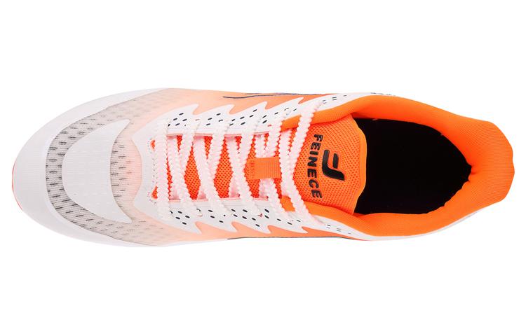 FEINECE Running Shoes Unisex Low Top White Orange