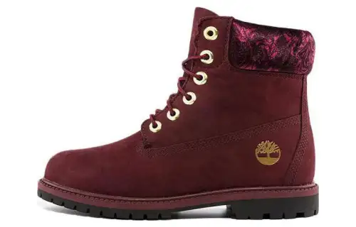 Timberland Outdoor Casual Waterproof Abrasion Resistant Short Outdoor Boots Women's Burgundy