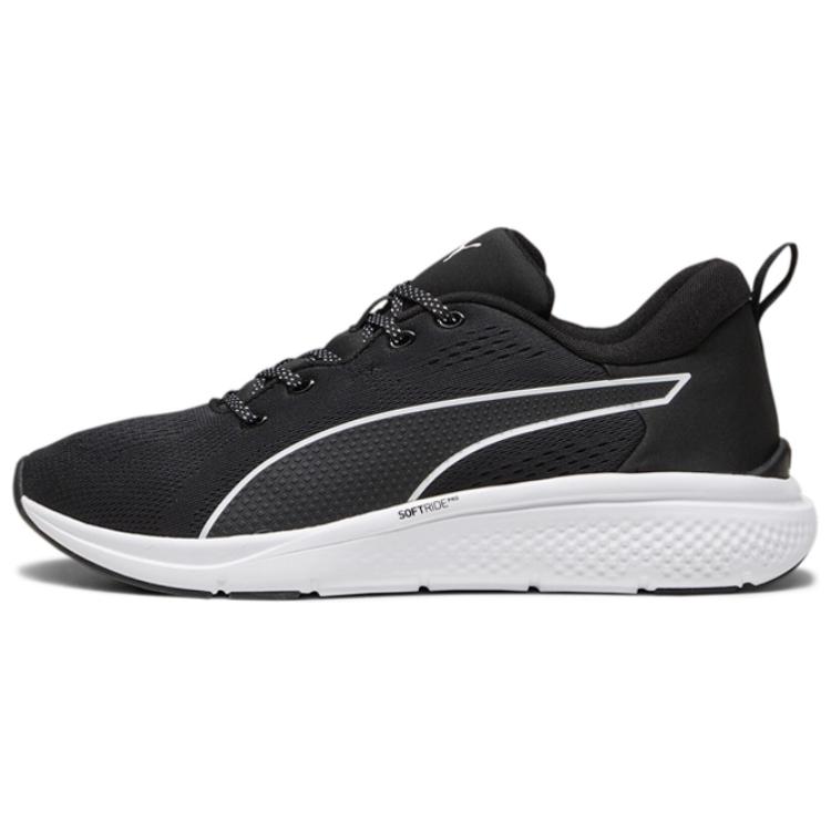 PUMA Softride Pro Slip Resistant Abrasion Resistant Low top Casual Running Shoes Unisex Black White